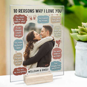 Photo personnalisée : vos câlins et bisous douillets - Plaque rectangulaire en acrylique personnalisée pour couple - Cadeau pour mari et femme, anniversaire