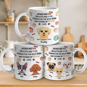 Merci pour les caresses sur le ventre ! Mug personnalisé avec effet gonflable en 3D pour chien ! Cadeau de Noël pour les propriétaires et les amoureux des animaux.