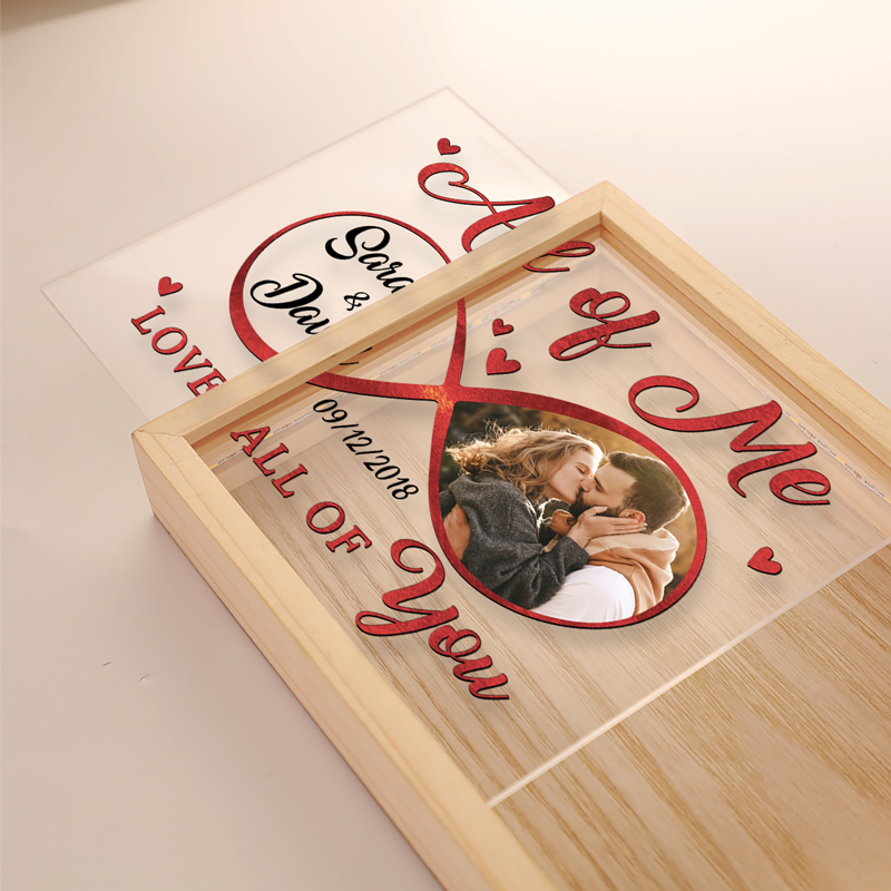 Photo personnalisée « Tu es ma fin et mon commencement » – Cadre photo personnalisé pour couple, boîte lumineuse – Cadeau pour mari et femme, anniversaire