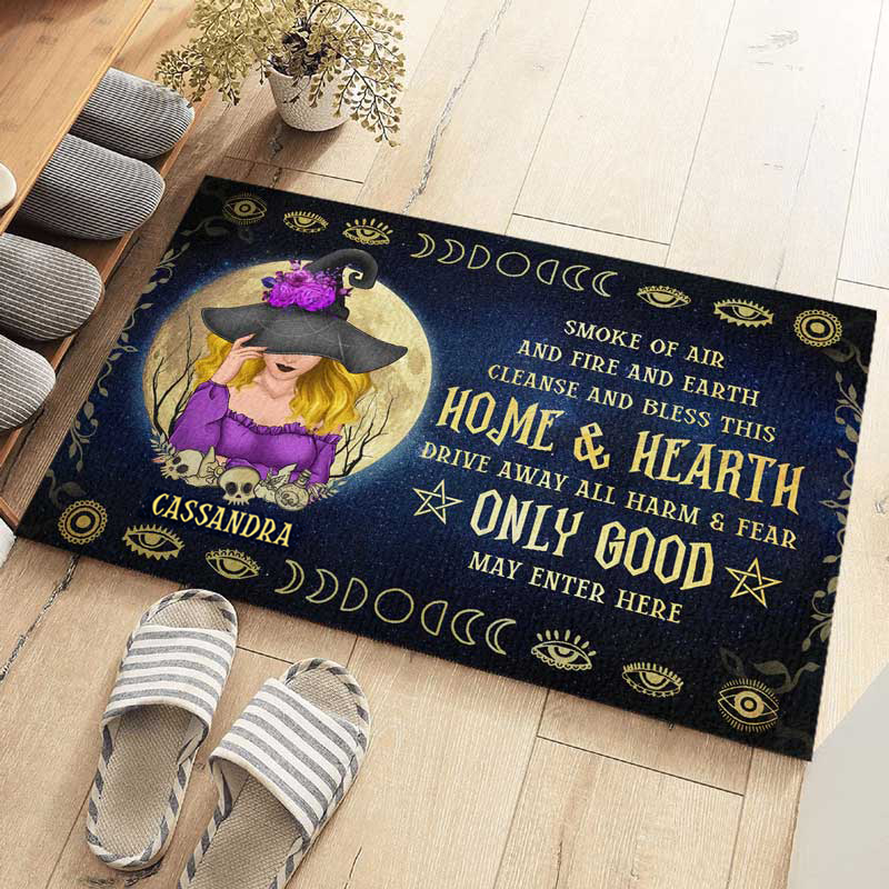 Seul le bien peut entrer ici - Tapis décoratif personnalisé pour la maison - Cadeau d'Halloween pour les sorcières, vous-même