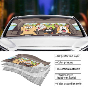 Pare-soleil personnalisé pour pare-brise de voiture, protection de vitre de voiture, cadeau pour propriétaires et amoureux des animaux