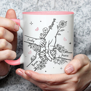 A Mother’s Love Will Never End - Family Personalized Custom Accent Mug - Mother's Day, Gift For Mom, Grandma
