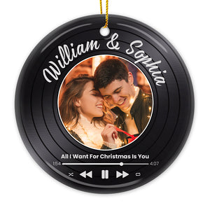 Photo personnalisée « Tu es ma meilleure aventure » – Ornement personnalisé pour couple – Forme ronde en céramique – Cadeau de Noël pour mari et femme, anniversaire