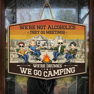 Voici les nuits entre amis - Panneau en bois personnalisé pour décoration d'intérieur - Cadeau de pendaison de crémaillère pour les meilleurs amis, les meilleures amies, les sœurs et les amateurs de camping