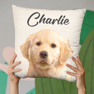 Coussin personnalisé avec photo « J'aime mon chien » - Cadeau de Noël pour les propriétaires et les amoureux des animaux