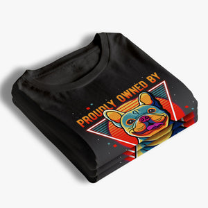Fièrement détenu par un chien depuis le Pop Art - T-shirt, sweat à capuche et sweat-shirt unisexe personnalisé pour chien - Cadeau pour propriétaires et amoureux des animaux