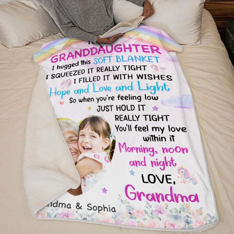 Photo personnalisée pour ma petite-fille spéciale - Couverture personnalisée familiale personnalisée - Cadeau de Noël de maman, grand-mère