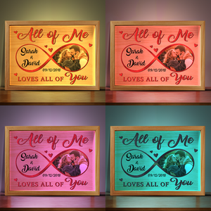 Photo personnalisée « Tu es ma fin et mon commencement » – Cadre photo personnalisé pour couple, boîte lumineuse – Cadeau pour mari et femme, anniversaire