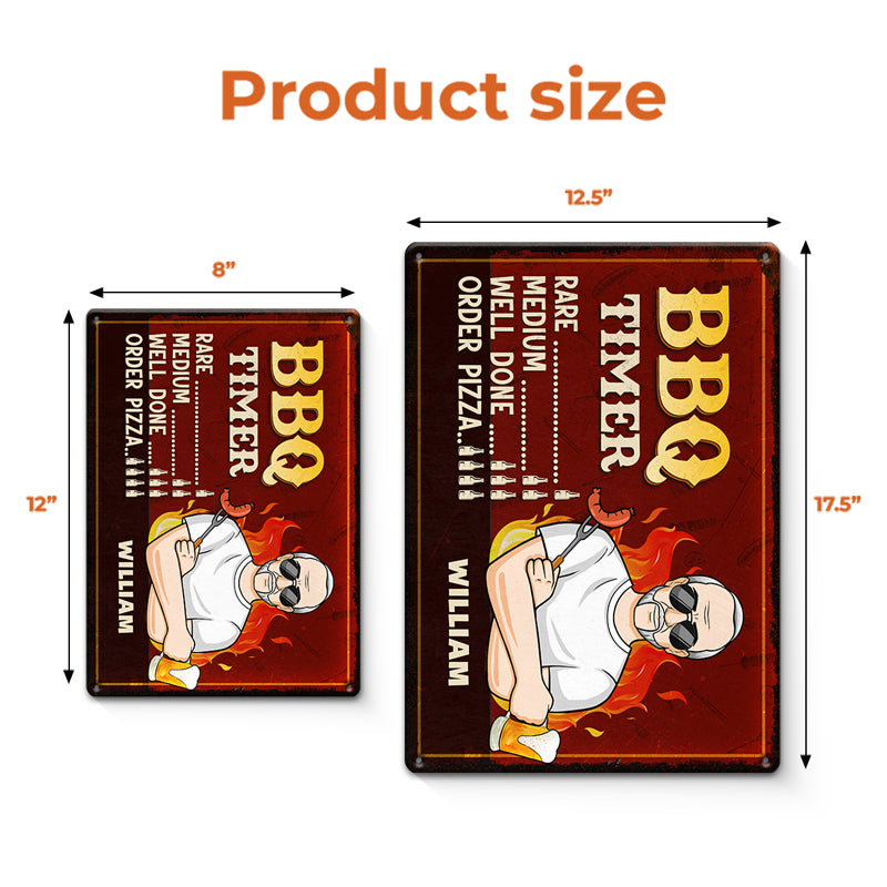 Keep Calm, It's BBQ Time - Plaque en métal personnalisée pour la décoration intérieure de la famille - Cadeau de pendaison de crémaillère pour la fête des pères