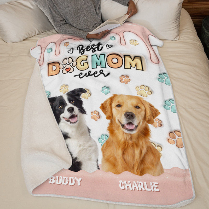 Couverture personnalisée avec photo « Quand j'ai eu besoin d'un coup de main, j'ai trouvé une patte » - Couverture imprimée 3D personnalisée pour chien et chat - Cadeau pour les propriétaires et les amoureux des animaux