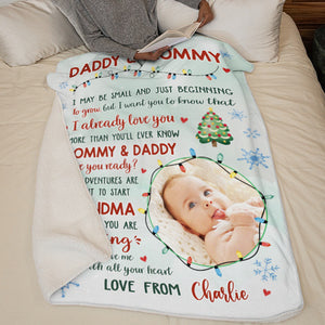 Couverture personnalisée avec photo « Chers papas et mamans » - Cadeau de naissance, cadeau de Noël pour une première maman