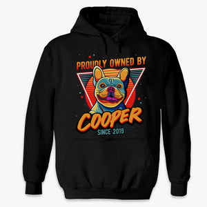 Fièrement détenu par un chien depuis le Pop Art - T-shirt, sweat à capuche et sweat-shirt unisexe personnalisé pour chien - Cadeau pour propriétaires et amoureux des animaux