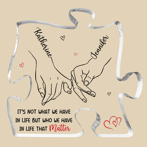 There Is Us - Bestie Personalized Custom Puzzle Shaped Acrylic Plaque - Gift For Best Friends, BFF, Sisters