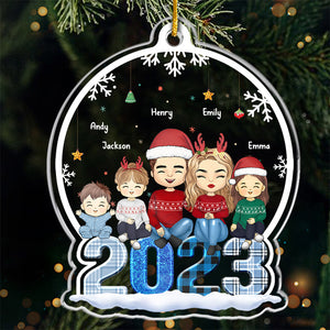 Let It Snow - Décoration personnalisée pour la famille - Forme personnalisée en acrylique - Cadeau de Noël pour les membres de la famille