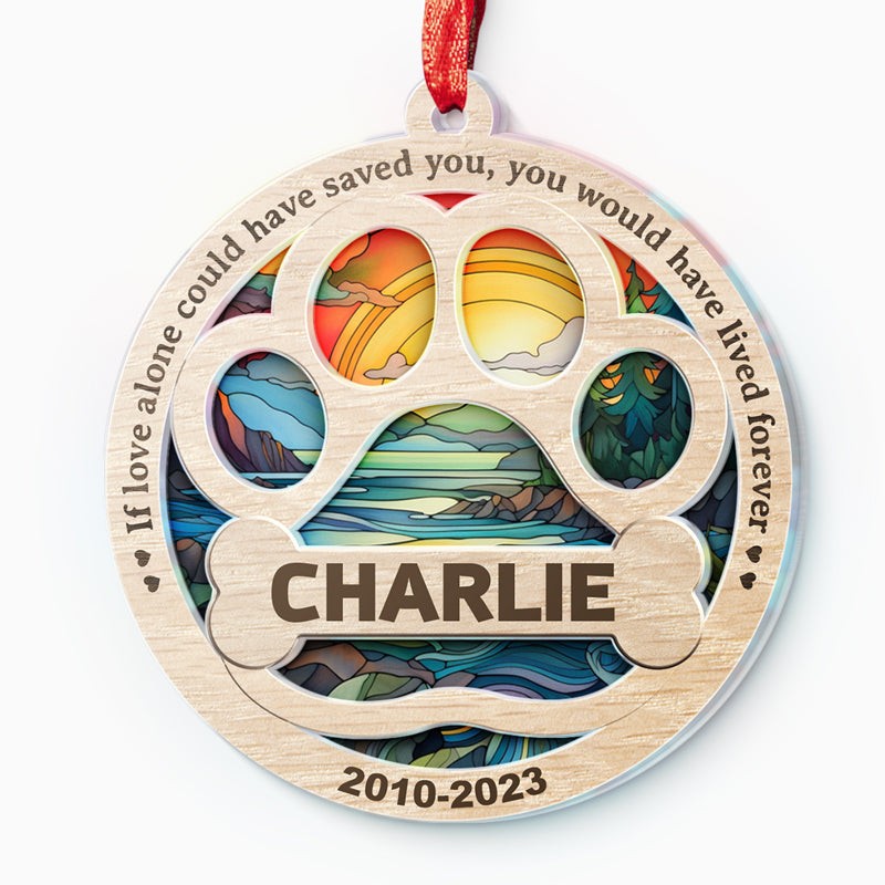 Plus à mes côtés, pour toujours dans mon cœur - Ornement attrape-soleil personnalisé commémoratif - Forme ronde en acrylique - Cadeau de condoléances pour les propriétaires d'animaux et les amoureux des animaux