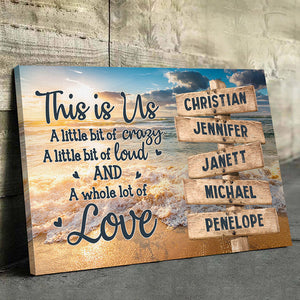 C'est nous, beaucoup d'amour - Toile horizontale personnalisée pour la famille - Cadeau pour les membres de la famille