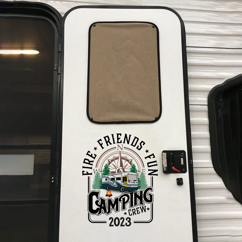 Notre équipe de camping - Autocollant personnalisé pour camping-car - Cadeau pour les amateurs de camping