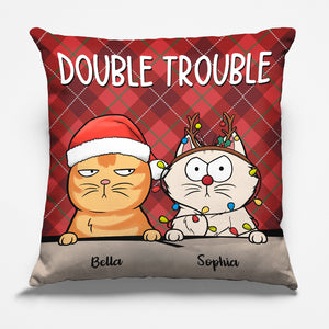 Trouble Makers - Coussin personnalisé pour chien et chat - Cadeau de Noël pour propriétaires et amoureux des animaux