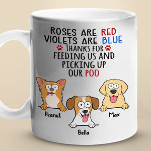 Merci de nous avoir nourris et d'avoir ramassé nos crottes - Mug personnalisé pour chien - Cadeau pour propriétaires d'animaux et amoureux des animaux