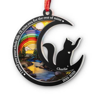 Je t'ai aimé toute ta vie - Ornement attrape-soleil personnalisé commémoratif - Forme unique en acrylique - Cadeau de Noël, cadeau de condoléances pour les propriétaires d'animaux de compagnie et les amoureux des animaux