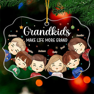 La vie est meilleure avec ses petits-enfants - Décoration familiale personnalisée - Acrylique en forme de Benelux - Cadeau de Noël pour grand-mère