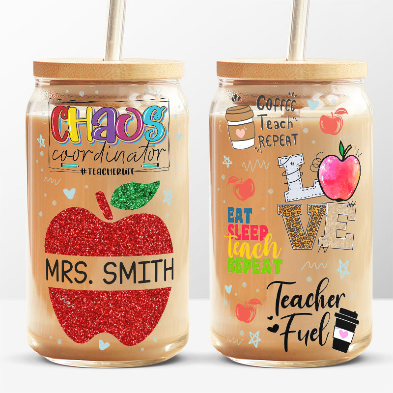 Tasse à café glacée personnalisée pour enseignant, cadeau pour la rentrée scolaire
