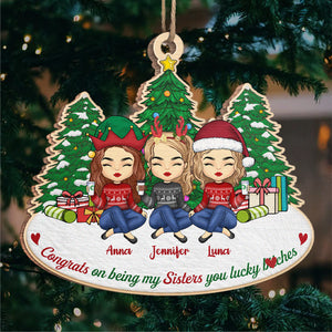 Meilleurs amis pour les meilleurs amis - Ornement personnalisé en bois - Forme personnalisée - Cadeau de Noël pour les meilleures amies, les meilleures amies et les sœurs