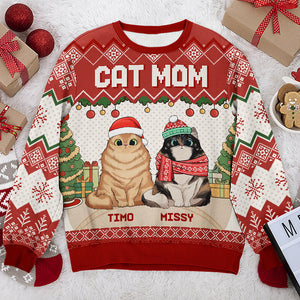 Chat super sexy - Sweat-shirt personnalisé avec inscription « Chat moche » - Pull unisexe en laine - Cadeau de Noël pour les propriétaires et les amoureux des animaux