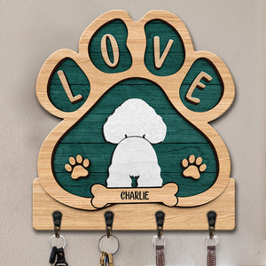 La vie est meilleure avec un bébé en fourrure – Porte-clés personnalisé en forme de patte de chien – Cadeau pour les propriétaires et les amoureux des animaux