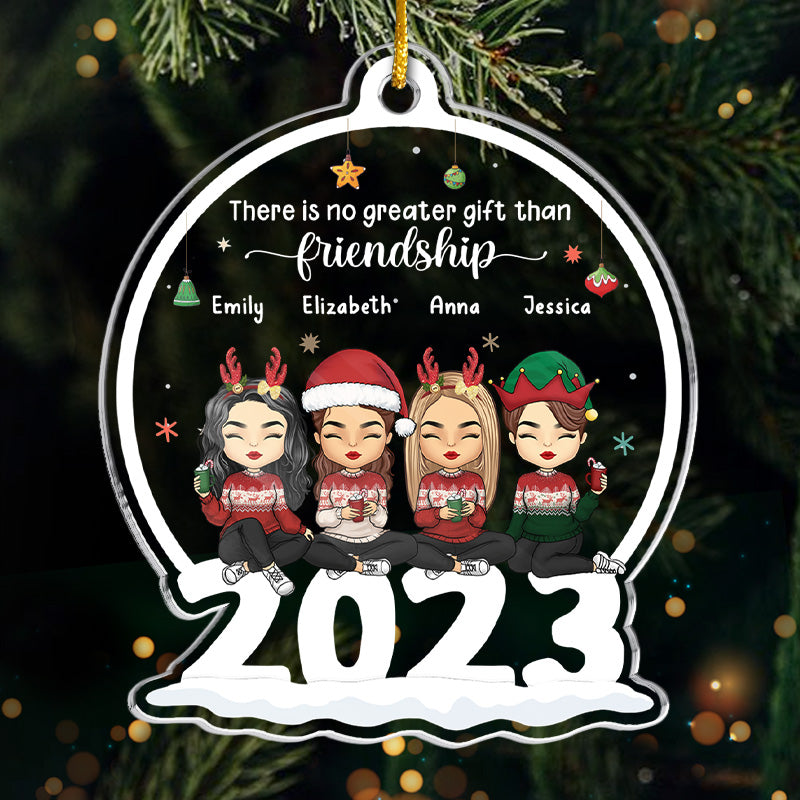 Il n'y a pas de plus beau cadeau - Décoration personnalisée pour la famille - Boule à neige en acrylique - Cadeau de Noël pour les membres de la famille, les meilleurs amis, les meilleures amies, les sœurs