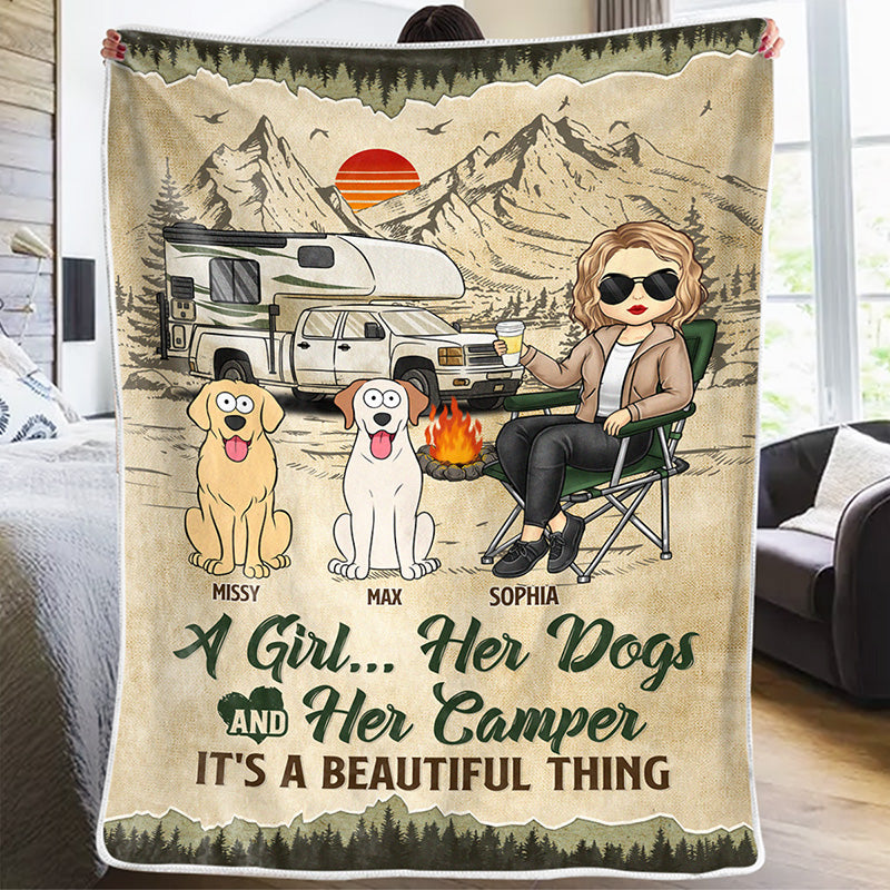Couverture personnalisée pour feu de camp et café - Cadeau idéal pour les amoureux du camping, les propriétaires d'animaux et les amoureux des animaux