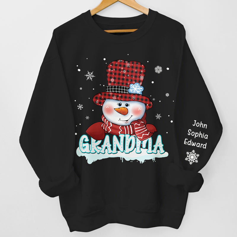 Fière d'être grand-mère - Sweat-shirt unisexe personnalisé avec motif sur la manche - Cadeau de Noël pour grand-mère