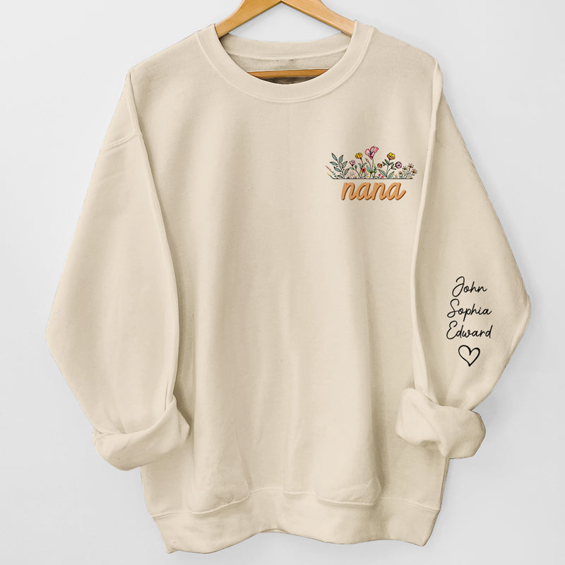 J'aime être maman - Sweat-shirt unisexe personnalisé avec motif sur la manche - Cadeau pour maman et grand-mère