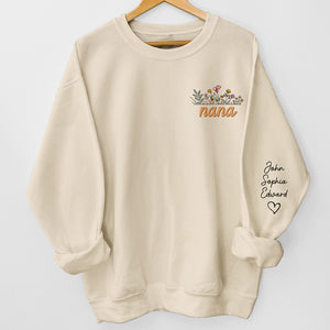 J'aime être maman - Sweat-shirt unisexe personnalisé avec motif sur la manche - Cadeau pour maman et grand-mère