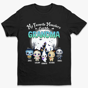 Mes monstres préférés m'appellent grand-mère - T-shirt unisexe personnalisé, sweat à capuche, sweat-shirt - Cadeau d'Halloween, cadeau pour grand-mère, grand-père