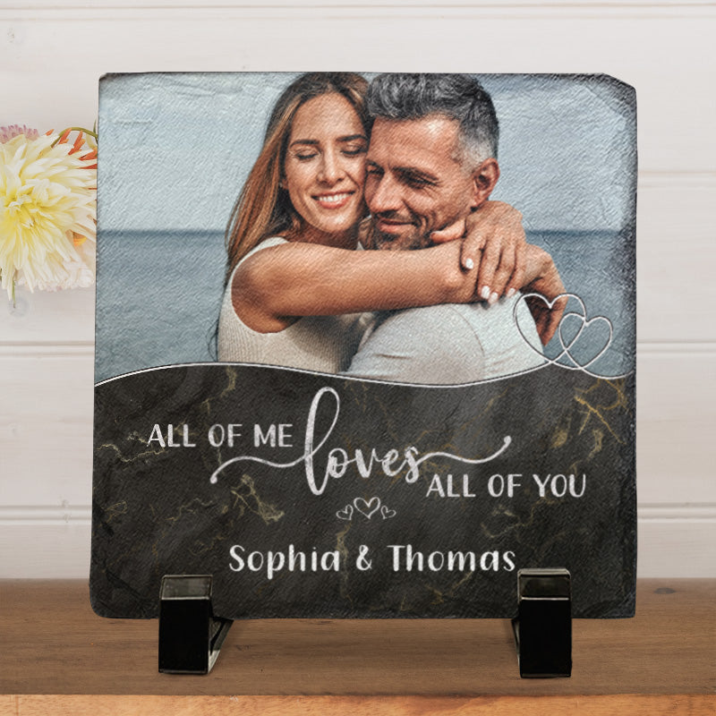 Photo personnalisée « Tout de moi, tout de toi » - Ardoise personnalisée pour couple - Cadeau pour mari et femme, anniversaire