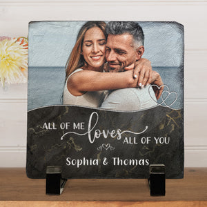 Photo personnalisée « Tout de moi, tout de toi » - Ardoise personnalisée pour couple - Cadeau pour mari et femme, anniversaire