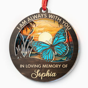 Tu nous manques tous les jours - Ornement attrape-soleil personnalisé commémoratif - Forme ronde en acrylique - Cadeau de Noël, cadeau de condoléances pour les membres de la famille