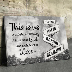 C'est nous, plein d'amour - Toile horizontale personnalisée pour la famille - Cadeau pour les membres de la famille