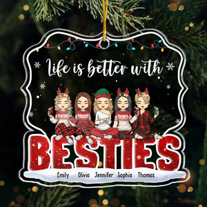 La vie est meilleure avec toi - Décoration personnalisée pour meilleure amie - Forme personnalisée en acrylique - Cadeau de Noël pour meilleures amies, meilleures amies, sœurs, collègues