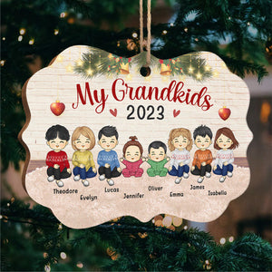 Mes petits-enfants illuminent ma vie - Décoration familiale personnalisée - Bois en forme de Benelux - Cadeau de Noël pour les membres de la famille