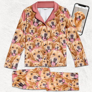 Pyjama personnalisé avec photo « Love Bark » pour chien et chat - Cadeau pour les propriétaires et les amoureux des animaux