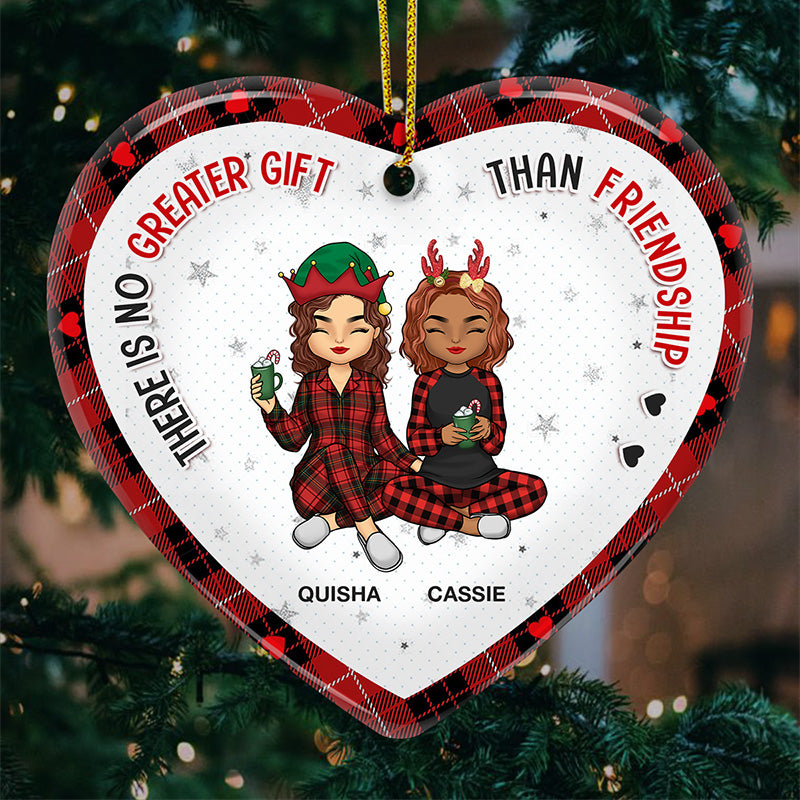 Il n'y a pas de plus beau cadeau que l'amitié - Décoration personnalisée pour meilleure amie - En forme de cœur en céramique - Cadeau de Noël pour meilleures amies, meilleures amies, sœurs