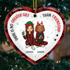 Il n'y a pas de plus beau cadeau que l'amitié - Décoration personnalisée pour meilleure amie - En forme de cœur en céramique - Cadeau de Noël pour meilleures amies, meilleures amies, sœurs