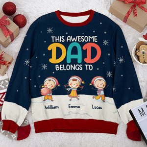 Ce papa génial - Sweat-shirt personnalisé en laine unisexe - Cadeau de Noël pour papa