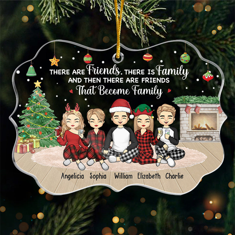 Amis qui deviennent une famille - Décoration personnalisée pour meilleure amie - Forme Benelux en acrylique - Cadeau de Noël pour meilleures amies, meilleures amies, sœurs
