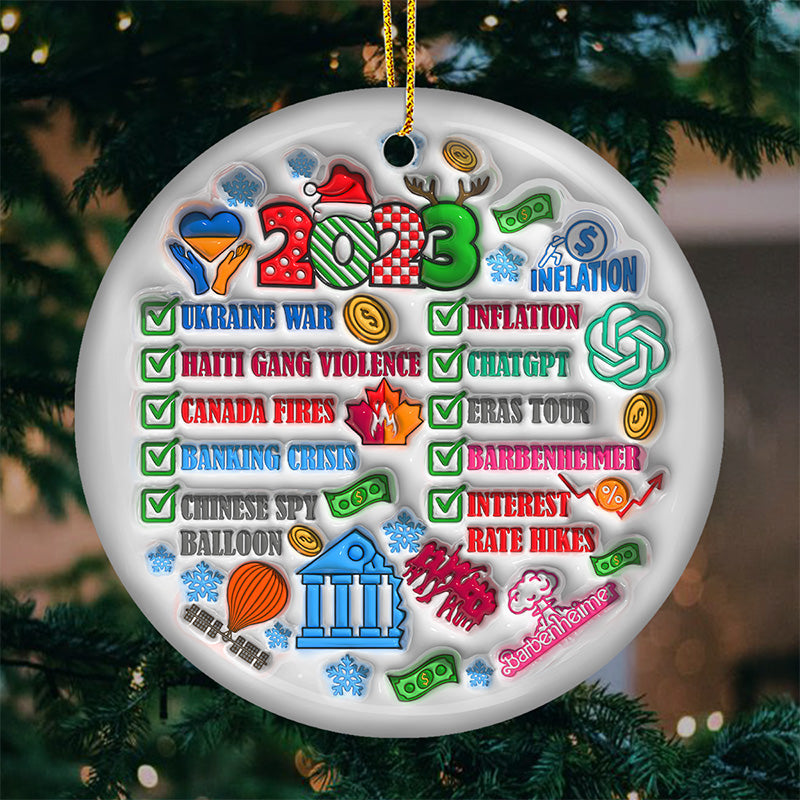 Événement annuel 2023 – Décoration ronde en céramique – Cadeau de Noël pour les membres de la famille