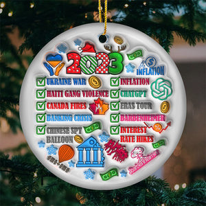 Événement annuel 2023 – Décoration ronde en céramique – Cadeau de Noël pour les membres de la famille