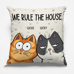 Coussin personnalisé avec photo « Je suis le maître de la maison » pour chat – Cadeau pour les propriétaires et les amoureux des animaux