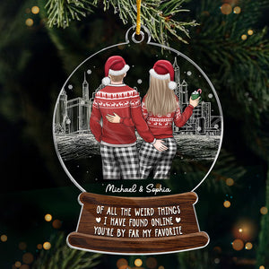 Tu es de loin mon préféré - Ornement personnalisé pour couple - Boule à neige en acrylique - Cadeau de Noël pour mari et femme, anniversaire